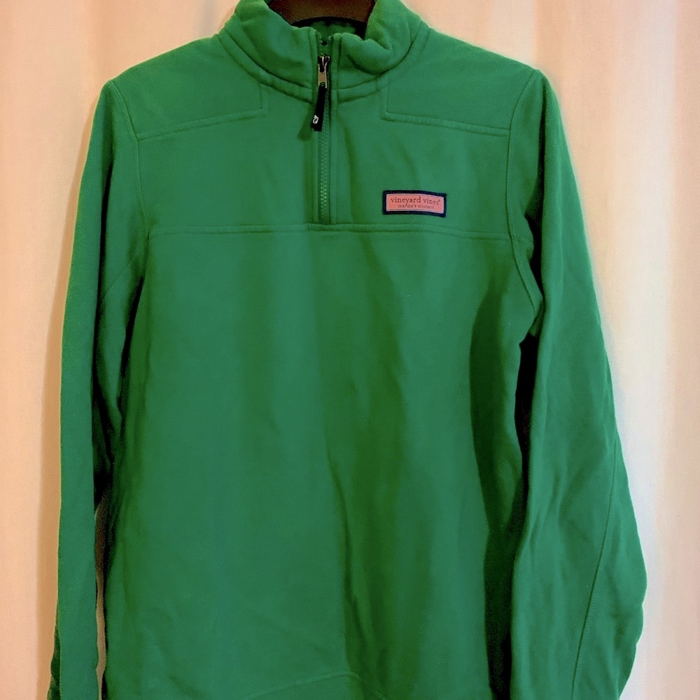 Vineyard Vines Shep Shirt Boys XL - Kelly Green w/ Navy accents